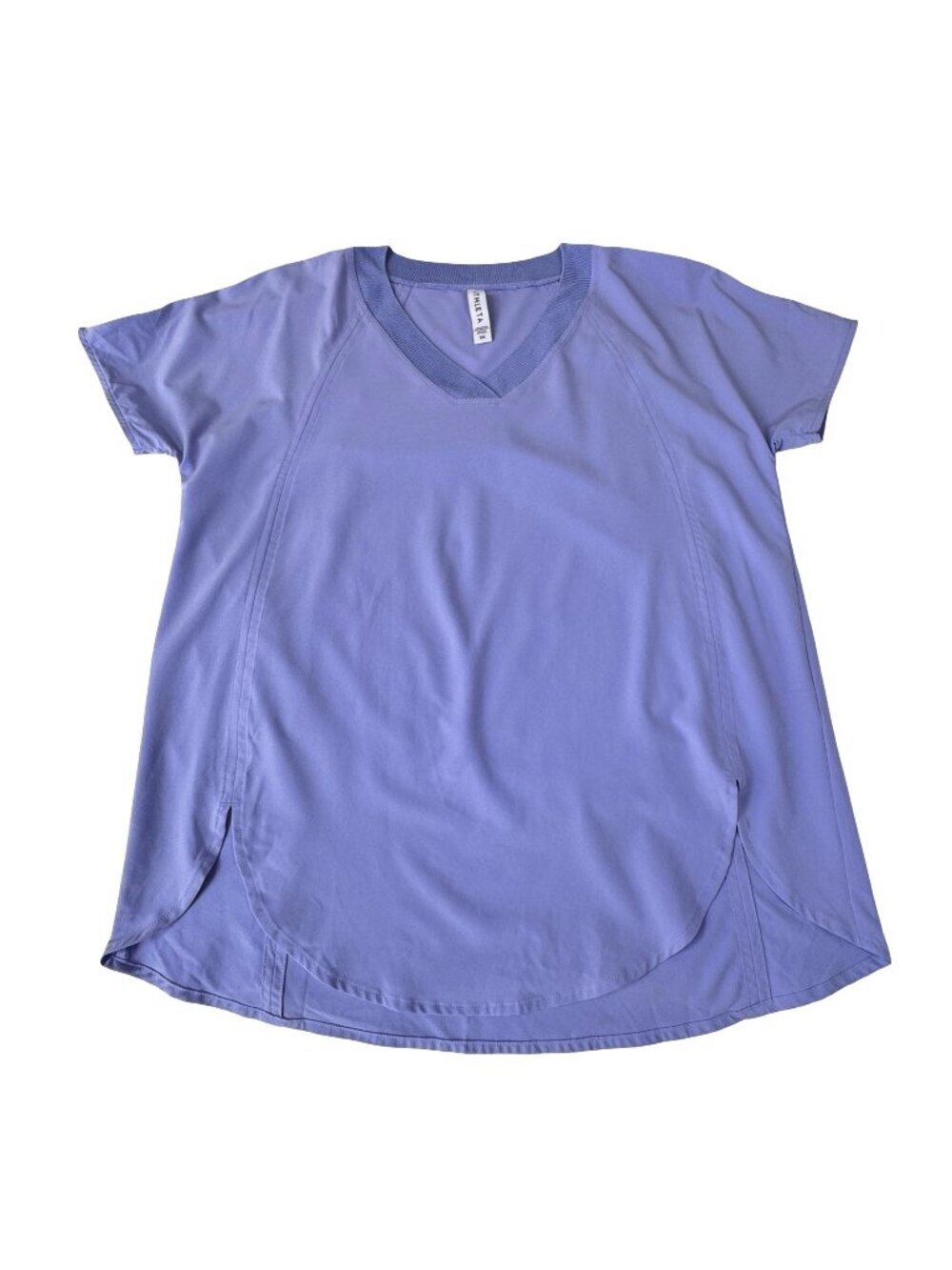 Athleta Zephyr V-Neck Tee Top Sz XS Periwinkle Oversized Activewear Gym Yoga